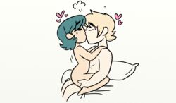 blue_hair grojband heart kissing marvin_backs mina_beff shamechan