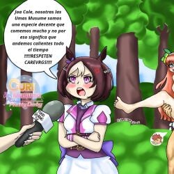 2025 artist_name barefoot clothed_female color colored comedy curi curimomo elbecerro69 feet female forest_background full_nelson funny meme off_screen_character parody shitpost silence_suzuka_(umamusume) sketch spanish_text special_week_(umamusume) speech_bubble spica_trainer_(umamusume) text trainer_(umamusume) translation_request umamusume umamusume_pretty_derby