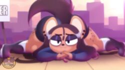 1girls :p ai_assisted animated anthro back_view big_ass black_shoes breasts concert crowd ear_piercing female furry horny hyena_ears hyena_girl hyena_tail jack-o_pose kamala_harris kamala_harris_(hyena) latex_pants long_hair longer_than_30_seconds looking_at_viewer mascara moxifloxi music only_music public purple_fingernails seducing_viewer seductive_look seductive_pose small_breasts stomach_outline tagme tail teaser twerk twerking video white_socks