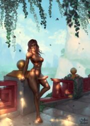 1futa abs artst:sass biceps big_balls big_breasts big_penis brown_hair erection feet forest futa_only futanari mia_winterchi muscular muscular_futanari nature nude outdoors posing sass solo_futa tanned tanned_skin warcraft windwalker_mia world_of_warcraft