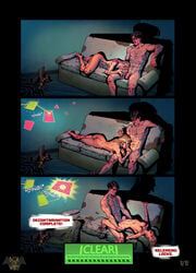 1boy 1girls areolae ass athletic_female barefoot batman batman_(series) batquinn black_hair black_nail_polish black_toenails blonde_hair blowjob blue_eyes boxofwant breasts bruce_wayne chest_hair comic comic_page couch couch_sex dc dc_comics english_text fellatio fingernail_polish hair_down harley_quinn harley_quinn_(classic) head_on_lap maledom missionary_position muscular_male nail_polish naked nipples oral page_11 page_number penis red_nail_polish red_toenails resting sofa soles straight toenail_polish