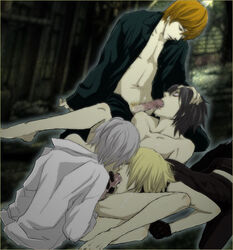 artist_request circumcised death_note gay l_lawliet light_yagami mello mihael_keehl nate_river near yaoi