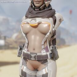 3d apex_legends blender blender_(software) breasts dzooworks no_pubic_hair partially_clothed shaved_pussy smile solo solo_female solo_focus thick_thighs voidwalker_wraith wraith_(apex_legends)