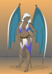 1girls brown-skinned_female brown_skin delilah_(gargoyles) disney dress fab fab3716 female female_only gargoyles humanoid nipples see-through solo solo_female tagme tail white_hair winged_humanoid