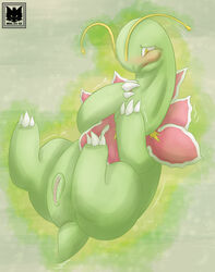 absurd_res ass blush dinosaur female feral genitals hi_res meganium mel21-12 nintendo pokémon_(species) pokemon pussy reptile scalie shy solo video_games