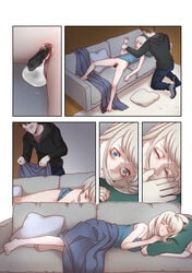 blonde_hair blue_eyes comic corpse couch cum_in_pussy death empty_eyes female_death guro manga murder pale_skin ryona snuff tv_remote ルビ(ruby)