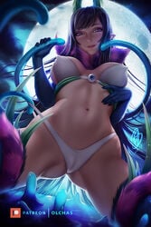 2019 ane_naru_mono chiyo_(ane_naru_mono) eldritch_horror female heart_eyes horns looking_at_viewer navel olchas pointy_ears slime solo source_request tagme tentacle tentacles thong