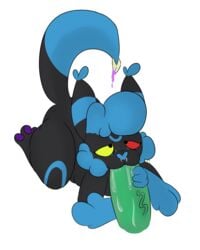 2020 4:5 absurd_res alpha_channel anthro ass black_body black_eyes black_fur blue_body blue_fur blue_hair blue_nose bodily_fluids cum cum_in_mouth cum_in_nose cum_inside duo eeveelution female fluffy fluffy_cheeks fluffy_hair fur genital_fluids genitals green_body green_penis green_skin hair heart heart_nose heterochromia hi_res male midnight_drawings midnight_umbreon nintendo oral paws penis poison pokémon_(species) pokemon pokemon_(species) purple_paws red_sclera saliva shiny_pokemon slightly_chubby spikes straight umbreon vein veiny_penis video_games yellow_sclera