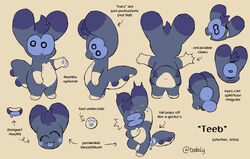 anthro blush english_text female hi_res model_sheet nipples paws solo teeb_(tinybeasts) text tinybeasts unknown_species