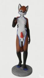 3d 3d_(artwork) animal_genitalia animal_penis animated anthro canid canine canine_penis digital_media_(artwork) erection fox genitals knot male male_only mammal nude penis short_playtime standing vitki