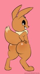 ambiguous_gender ass big_butt brown_body brown_fur eevee nintendo pokémon_(species) pokemon pokemon_(species) smushpretzel standing tan_body tan_fur video_games