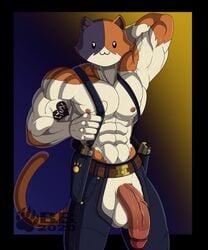 1boy anthro blackbear epic_games feline fortnite fortnite:_battle_royale gay male_only meowscles_(fortnite) muscular_male tagme