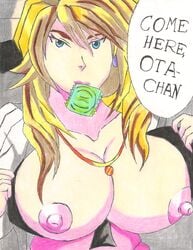 ai:_the_somnium_files blonde_hair condom_in_mouth flashing_breasts ritsuko_enshu