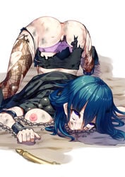 1girls ahe_gao akanesekiro anus anus_outline ass_up big_ass blue_eyes blue_hair breasts breasts_out bruise byleth_(fire_emblem) byleth_(fire_emblem)_(female) crying crying_with_eyes_open defeated defeated_heroine dirt empty_eyes eyes_rolling_back face_down_ass_up female female_protagonist fire_emblem fire_emblem:_three_houses large_breasts leggings medium_hair nintendo panties pantyhose purple_panties purple_thong raped ryona scar solo solo_female teal_hair thong torn_clothes torn_pants torn_pantyhose torn_thong waka_nantoka