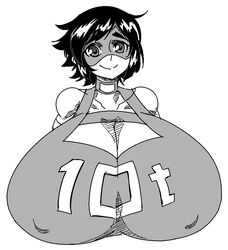 10t 1girls female greyscale huge_breasts matsu-sensei monochrome my_hero_academia simple_background solo white_background