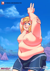 1boy armorless_link bbm belly big_belly blonde_hair blue_eyes breath_of_the_wild bulge chubby fat link link_(breath_of_the_wild) male male_only mangolynx obese obese_male overweight overweight_male shekiah_boxers the_legend_of_zelda