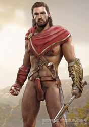 alexios assassin's_creed_(series) assassin's_creed_odyssey bara circumcised dixels erection fist male_only penis solo testicles ubisoft