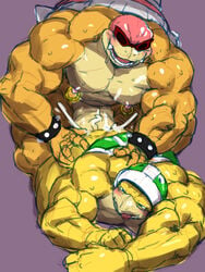 2boys 3:4 anal anthro balls bara bodily_fluids cum cum_in_ass cum_inside duo erection eyewear gay gay_anal gay_sex genital_fluids genitals hammer_bros. koopaling kuroma kuroma0227 male male/male male_only mario_(series) muscular muscular_anthro muscular_male nintendo pecs penis roy_koopa sex sunglasses video_games