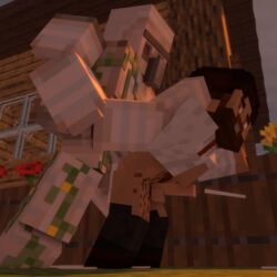 2boys 3d anal_sex big clothed clothed_male clothed_sex clothing clothing_lift cum cum_in_ass cumshot gay gpboss358 iron_golem_(minecraft) male male/male male_only minecraft original_character penis red_eyes sex size_difference