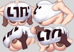 1boy 1girls breast_grab breast_squeeze breasts charlie_(grey_impact) dark-skinned_male dark_skin face_out_of_frame female grey_impact groping_breasts hi_res huge_breasts inkling inkling_girl light-skinned_female light_skin male massive_breasts nintendo png splatoon splatoon_(series)