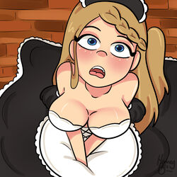 big_breasts big_breasts blonde_hair blonde_hair female fnafhs fnafhs_z3ro homerbls joy_(fnafhs) maid maid_uniform sole_female