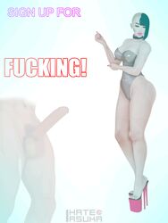 3d advertisement artificial_vagina bald bangs big_ass big_breasts bimbo choker cybernetics cyberpunk eyelashes futuristic high_heels honey_select huge_cock ihateasuka latex leotard lips lipstick long_eyelashes long_nails makeup nails original_character pale-skinned_female pale_skin platform_footwear platform_heels pose posing red_eyes robot robot_girl shaved_side simple_background studio_neo swimsuit thick_eyebrows thick_lips