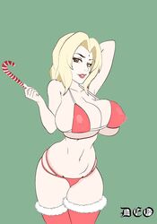 1girls ass behind big_ass big_breasts big_butt bikini blonde_hair breasts busty candy christmas curvaceous curvy deoarts edit female female_only figure focus hand head holidays hourglass looking_at_viewer mature milf naruto naruto_(series) naruto_shippuden pose posing solo standing stockings tsunade voluptuous