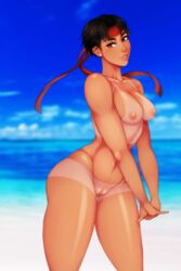 1girls absurd_res amaru_(rainbow_six) breasts brown_eyes brown_hair dark-skinned_female female female_only headband hi_res latina law-zilla looking_at_viewer medium_breasts nude nude_female peruvian_female pussy rainbow_six rainbow_six_siege short_hair solo tan tan_skin tanline thick_thighs thighs tom_clancy wide_hips