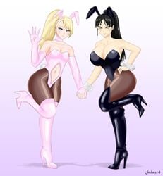 boots breasts bunny_girl fully_clothed gloves high_heel_boots pink_boots salazr4 thigh_boots