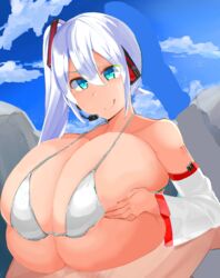 alternate_breast_size breasts color_edit edit facominn female femdom gigantic_breasts hatsune_miku huge_breasts hyper hyper_breasts licking licking_lips male paizuri rwby smile straight third-party_edit vocaloid weiss_schnee white_hair