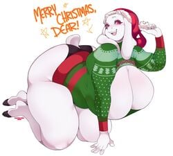 1girls anthro big_breasts breasts cherrikissu christmas christmas_clothing clothing deep_cleavage female female_only holidays huge_breasts keyhole_turtleneck milf solo solo_female thick_thighs toriel undertale video_games wide_hips