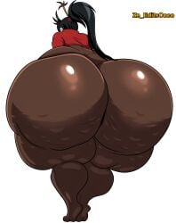 1girls absurd_res ass back_view big_ass big_butt black_hair bodysuit bottomless cellulite cellulitis clothed clothing commentary_request edit edited fat_ass hi_res huge_ass huge_butt hyper hyper_ass hyper_butt light-skinned_female long_hair male nylons original original_character ponytail shiny_clothes shirt skin_tight solo standing tasteofchoklit_(edit) thick_thighs tiptoes viewed_from_behind wide_hips ze_editscoco