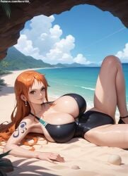 1girls 2d ai_generated ass athletic athletic_female bare_shoulders belly big_ass big_breasts bikini bikini_bottom bikini_top curvy curvy_figure cute cute_face detailed eyelashes eyeshadow female female_only fit fit_female focus ginger ginger_hair high_quality huge_breasts large_breasts legs light-skinned_female light_skin lips lipstick long_hair looking_at_viewer makeup mascara mature midriff nami nami_(one_piece) nero100 one_piece orange_eyes orange_hair outdoors outside pale-skinned_female pale_skin posing post-timeskip sagging_breasts seductive seductive_look stable_diffusion swimsuit swimwear tagme thick_ass thick_butt thick_thighs thighs wide_hips
