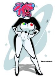 atomickingboo original original_character oc the_space_angels miri_(the_space_angels) 1girls female female_only solo clothing clothed fully_clothed full_body suit spacesuit full_body_suit bodysuit body_suit gloves boots heels heel_boots breasts big_breasts ass big_ass thighs thick_thighs pink_body pink_skin pink-skinned_female blue_body blue_skin blue-skinned_female multicolored_body multicolored_skin pink_hair pink_hair_female pink-haired_female blue_hair blue_hair_female blue-haired_female multicolored_hair alien alien_girl alien_humanoid slime slime_girl slime_monster slime_(substance) slime_hair hand_on_hip hands_on_hips white_eyes white_eyes_female white-eyed_female black_iris pose posing posing_for_the_viewer 2d 2d_(artwork) 2d_artwork digital_media_(artwork) pinup artist_name 2026
