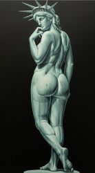 ai ai_art ai_assisted ai_generated ass back back_view backside breasts butt crop cropped feet female female_focus female_only foot french french_female green_skin lady_liberty nude painting patriotic patriotism rule34 rule_34 sideboob statue statue_of_liberty strip stripped stripping tagme tall tall_female tall_girl united_states_of_america usa