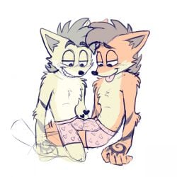 1:1 2025 2boys 2d anthro anthro_male anthro_only bandicoot bulge carbon_crash crash_(series) crash_bandicoot crash_of_the_titans frottage furaffinity_link furry furry_male furry_only gay grishyn heart heart_underwear male male_focus male_only marsupial orange_fur pale_fur selfcest simple_background snout tattoo tongue_out underwear video_games white_background white_fur