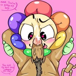big_penis clock cock_in_face cum_in_mouth dandy_(dandy's_world) dandys_world dyle_(dandy's_world) dyle_timesly fat_cock flower genitals girthy happy_trail long_hair male penis semen