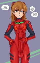 1boy asuka_langley_sohryu balls big_bulge big_penis bodysuit bulge erection erection_under_clothes femboy genderswap_(ftm) huge_bulge huge_cock hung_trap looking_at_viewer male male_asuka male_only mrbooshmaster neon_genesis_evangelion otoko_no_ko penis plugsuit requesting rule_63 solo take_responsibility talking_to_viewer testicles tight_clothing trap