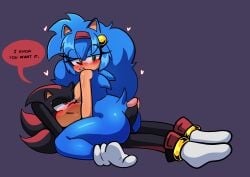absurd_res anthro ass big_breasts big_butt big_penis bite biting_lip biting_own_lip black_body black_fur blue_body blue_fur blush breasts clothing english_text erection eulipotyphlan falcom fan_character female fur genitals gloves green_eyes hair handwear hedgehog hi_res huge_breasts huge_butt huge_cock male male/female mammal nipples nude penis popful_mail seductive sega selena_the_popful_hedgehog self_bite shadow_the_hedgehog simple_background smile smirking_at_partner sonic_the_hedgehog_(series) tail temptation tempting text thick_thighs xao_art
