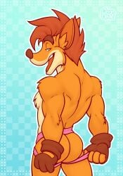 2025 ass bandicoot crash_(series) crash_bandicoot furry furry_only jockstrap male male_only marsupial pink_jockstrap redlynx369 video_games