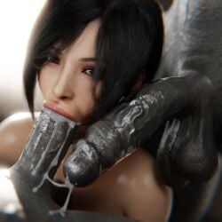 1girls 2boys 3d ada_wong ada_wong_(adriana) balls big_penis black_hair blowjob brown_eyes cum cum_in_mouth cum_inside cum_leaking fellatio light-skinned_female light_skin medium_hair mmf_threesome nude nude_female nude_male oral oral_penetration oral_sex penis penis_in_mouth resident_evil resident_evil_2 resident_evil_2_remake stephanie23 threesome trio unseen_male_face