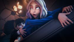 3d anal_kiss ass crisisbeat enid enid_sinclair goth_girl multicolored_hair school solo_female tagme wednesday_(netflix) wednesday_addams yuri yuri
