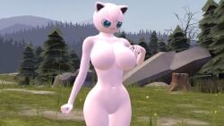 3d 3d_(artwork) baek-myo dnrud12 jigglypuff jigglypuff_girl pokemon pokemon_(species) source_filmmaker touching_breast