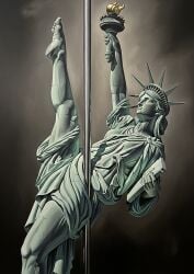 ai ai_art ai_assisted ai_generated art cropped feet female female_focus female_only foot_fetish french french_female fun funny green_skin lady_liberty nipples nude painting painting_(artwork) patriotic patriotism pole pole_dancing robe rule34 rule_34 statue statue_of_liberty strip stripped stripping suggestive tagme tall tall_female tall_girl torch united_states_of_america usa