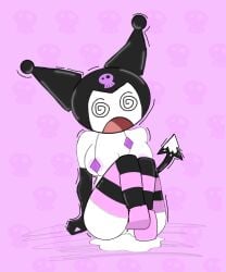 # 1girls big_ass big_breasts breasts cartoon female gloves goth hello_kitty hello_kitty_(series) kuromi pussy tail thigh_socks