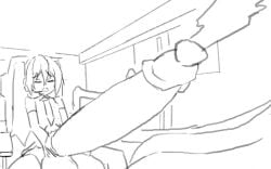 1futa animated balls cum excessive_cum futa_only futanari hatsune_miku hideri huge_balls huge_cock intersex monochrome penis solo solo_futa tagme video