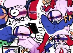 2boys 3boys balls big_ass big_balls big_butt big_penis blowjob blue_body blue_penis blue_skin blush boy corn_dog countryhumans creeper_(minecraft) cum cumshot fellatio femboy finland_(countryhumans) fish food gangbang gay gay_anal gay_kissing gay_male gay_sex glossy glossy_balls livestream male male/male minecraft mui121203 naked naked_male norway_(countryhumans) nude nude_male only_male phone phone_camera red_body red_penis red_skin sausage sex sex_gay sweat sweden_(countryhumans) taking_picture white_body white_skin