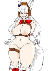 2026 animal_humanoid anthro big_breasts bnrnzk breasts clothing cygames equid equid_humanoid equine equine_humanoid female gold_ship_(pretty_derby) hair hi_res horse_ears horse_tail humanoid long_hair mammal mammal_humanoid nipples nude solo standing tail thick_thighs uma_musume_pretty_derby wide_hips