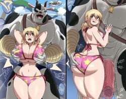 1boy 1girls anthro arms_up ass ass_grab big_ass big_breasts big_penis bikini breast_grab breasts bubble_butt busty captain_kirb cowbell fairy_tail fat_ass female furry gluteal_fold grabbing_another's_ass groping groping_breasts groping_from_behind hand_on_another's_ass hand_on_ass hands_behind_head huge_ass huge_breasts human imminent_creampie imminent_impregnation imminent_penetration imminent_sex imminent_vaginal large_ass large_breasts lucy_heartfilia male muscular muscular_male nipple_bulge nude nude_male penis png size_difference swimsuit taurus_(fairy_tail) thick_ass thick_thighs wide_hips