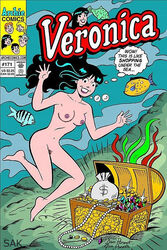 archie_comics betty_and_veronica breasts pussy sak skinny_dipping swimming underwater veronica_lodge